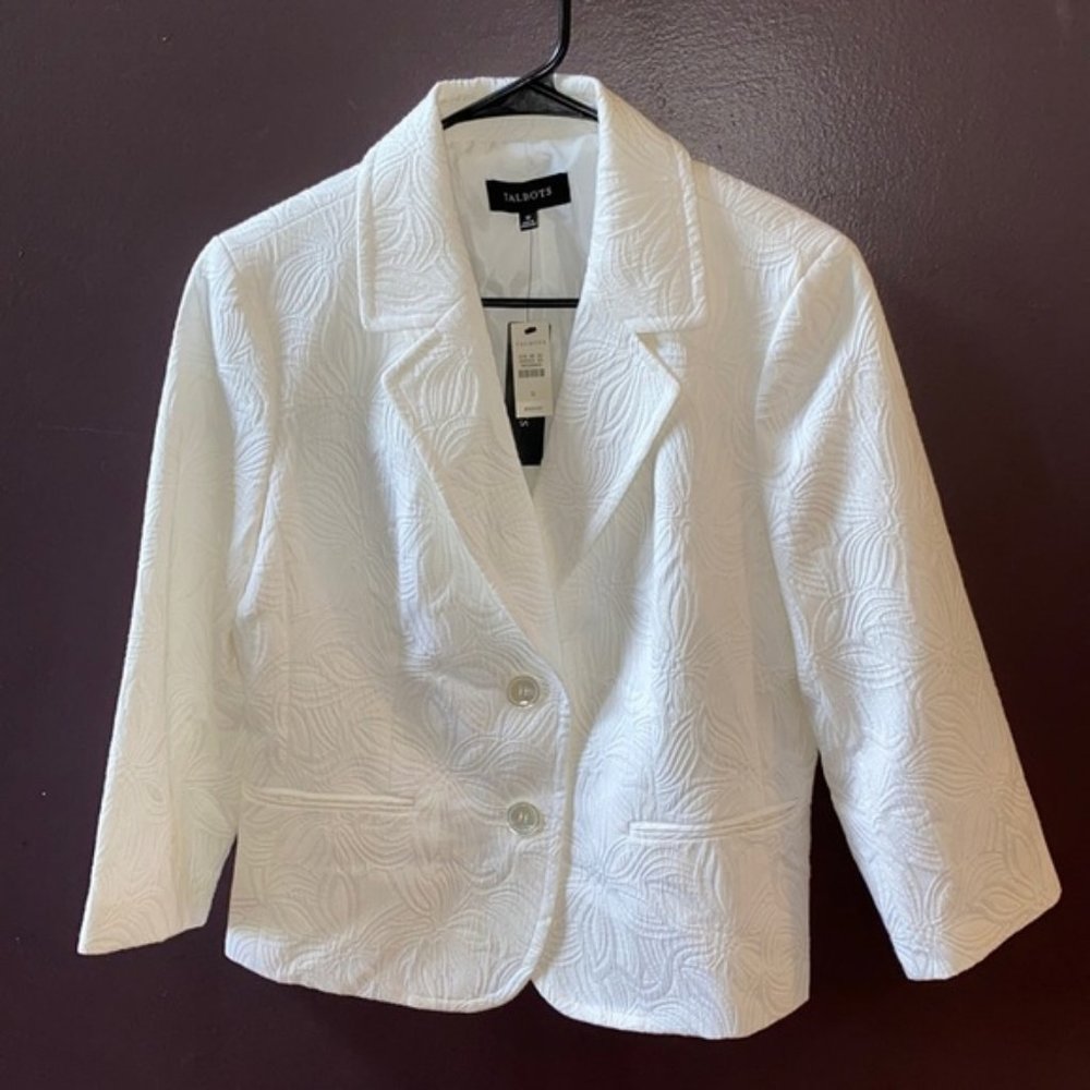 Talbots White Blazer Jacket NWT 12